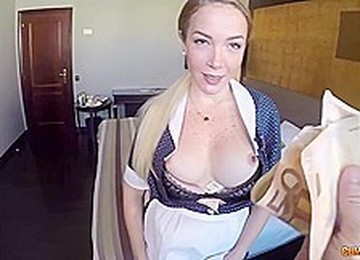 Slutty Maid Is Sucking Dick In A Hotel Room, Because She Expects To Get Tips For That
