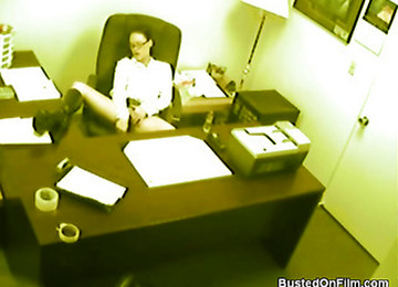 Sexy Office Girl Masturbates On Security Cam