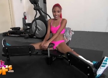 Redhead Ebony Vicki Miraj Sucks And Gets Fucked At The Gym