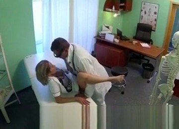 Sexy Blonde Nurse Fucked By Doctor In His Office