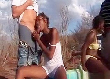 Blowjob Orgy In A Public Place