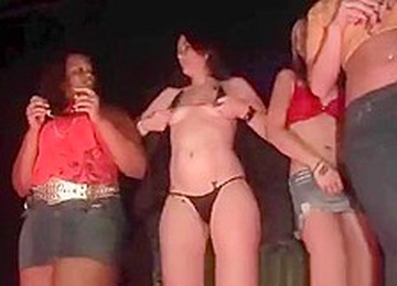 Group Of Party Girls Flashing Off Their Tits At The Club