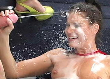 Circumcised Soccer Mom Gets A CUM BATH  From Her Girlfriend