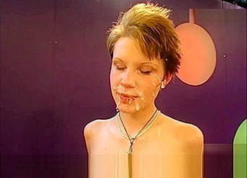 Sexy Bukkake Teen Loves Getting Covered With Warm Jizz