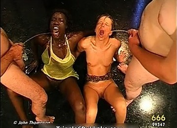 Nasty Ebony And Blonde Whores Get Pissed Part6