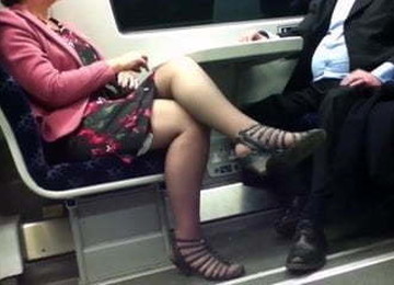 Mature With Sexy Legs In The Train