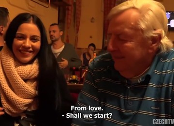 Young Czech Slut Fucks Old Grandpa!