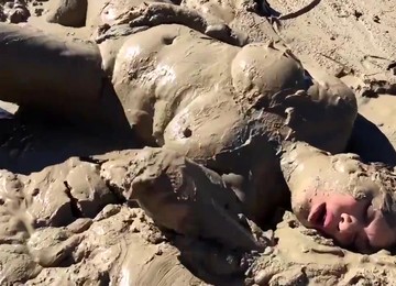 Stuck And Horny - Big Tits Covered In Dirt And Mud - Fetish Solo With BBW Brunette Mom