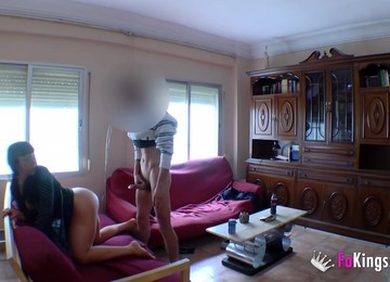 Hidden Cam Doggy Style Fuck Of A Spain Girl Taking It In The Living Room