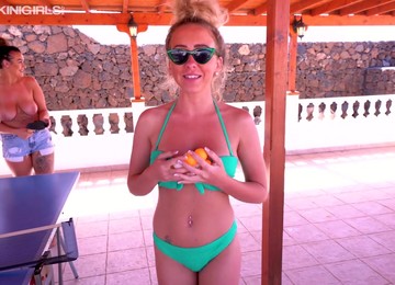 Naughty And Slutty Natural Bikini Girl Zara Loves Flashing Her Slim Body