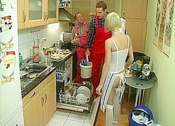 Blond Threesome With Plumbers - Paris Pink