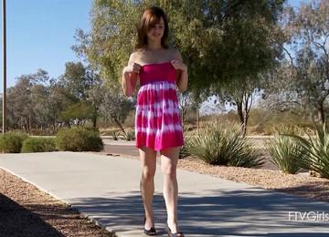 Casey Pleases Herself With Fingering In Outdoors Solo Sex Video