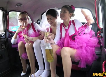 Cheerful Bride Cristal Caitlin Is Ready For An Amazing Fuck In The Taxi