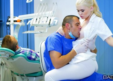 Naughty Blonde Nurse Gets Fucked In The Office By The Doctor