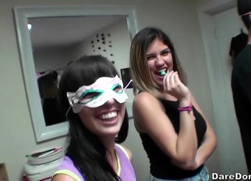 Teen Chicks In Masks Are Being Hotly Fucked In Doggy Pose At Dorm