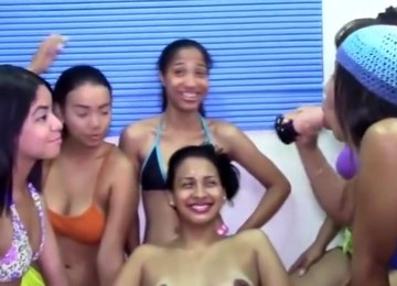 Brazilian Facefucking Spitgang With The Putas