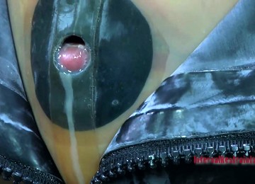 Tight Black Rubber Mask Makes Kristine Andrews Suffocate And Cry