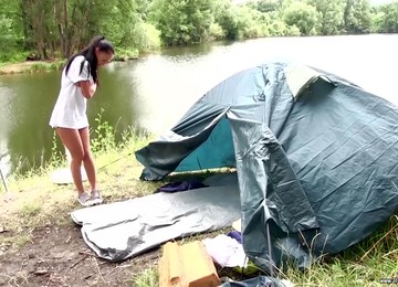 Nicole Love Seduced By Two Men During A Camping Trip