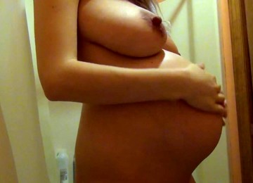 Pregnant Blonde Piss In Shower