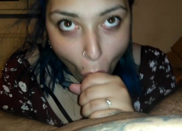 My Gf Blue Hair Love Cum In Mouth (Sweatsaint)