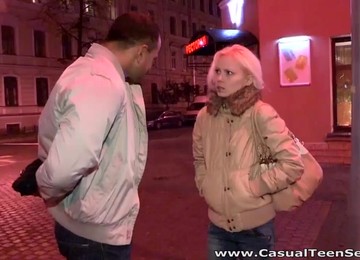 Cute Blond Student Sucks A Dick On The First Date And Gets Laid