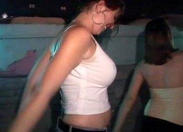 Nasty Chick Flashes Her Breath-taking Big Natural Tits At A Party