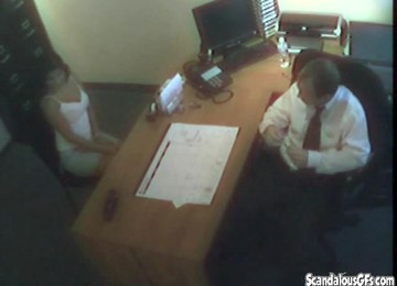 Awesome Steamy Office Sex Caught On Tape With A Gorgeous Brunette