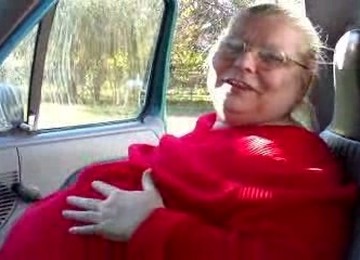 Filthy BBW Grandma Of My Wife Shows Off Her Flabby Juggs In Car