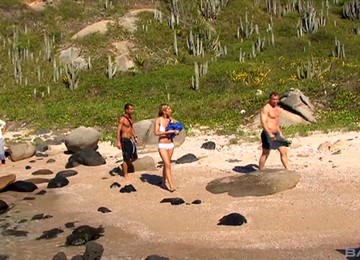 Lea Lazur Attacked By A Bunch Of Guys For A Beach Orgy