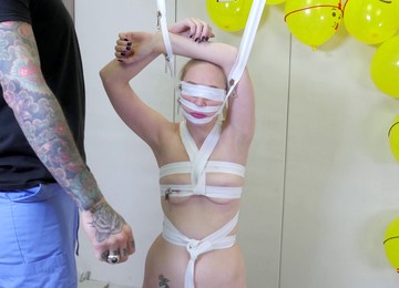 Delirious Hunter Tied Up And Creamed On The Face Cruelly