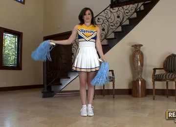 Cheerleader Twists Herself Up To Suck And Fuck A Dick