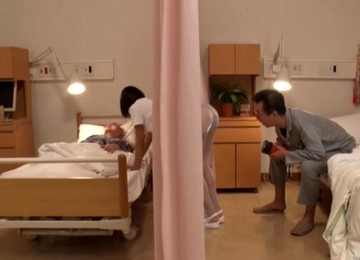 Japanese Nurse Gets Intimate With Older Lover