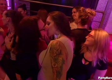 Bitchy Girls Are Partying In The Night Club, Getting Drunk And Having Group Sex Adventures