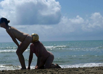 Chastity Game On The Beach
