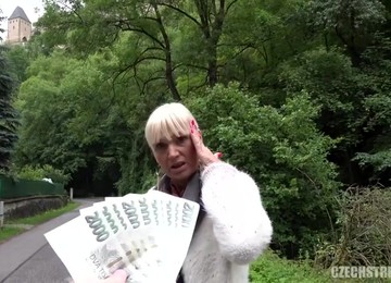 Blonde GILF Takes My Money For Quicky On The Street