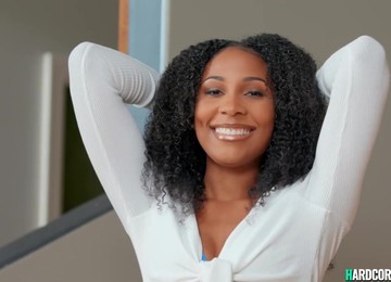 Curly Dark Haired Lady Ebony Interracial Sex