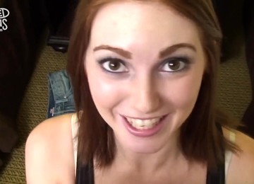 Cute 18 Yr Old Redhead Gets Her Tight Twat Stretched Out