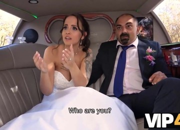 VIP4K. Excited Girl In Wedding Dress Fools Around Not With Future Hubby - Jennifer Mendez