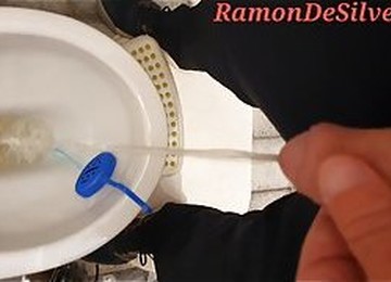 Master Ramon Has To Quickly Piss His Golden Nectar Into The Bowl