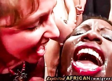 Spit Cum And Cock Hardcore In Gangbang Dumped Down  A Black Whore's Mouth