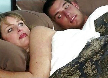 Sweet Blonde Mommy Was Awoken For Quick Sex By Her Randy Stepson