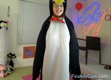 Two Funny Teens Penguins On Cam