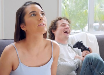 Awesome Brunette Miki Cruz Loses Video Game And Fucks Her Step Brother