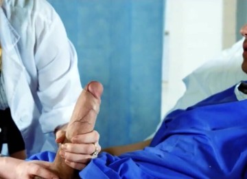 Hot Blonde Nurse Gets A Massive Facial By A Patient
