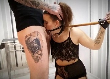 BDSM Facefuck Ends Up With Heavy Cumshot For Redhead Submissive