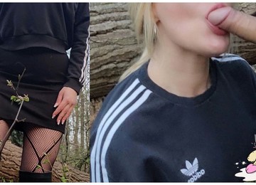 OUTDOOR Meet A Stranger In The Woods And After Blowjob I Let Him Fuck Me
