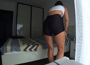 Real Cheating. Wife Fucks Her Neighbor On A Family Bed. My Husband Is Not At Home