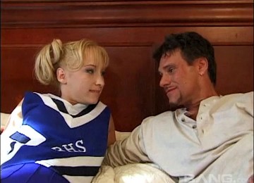 Smutty Cheerleader Orgasms While Getting A Severe Throbbing And A Humiliating Face Fucking