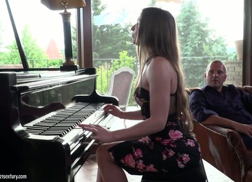 Sexy Russian Pianist Nicole Pearl Hooks Up With Two Well Endowed Guys